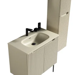 Jindoli Meuble de salle de bain avec vasque 80 cm amande Aquavenus* Meuble Vasque
