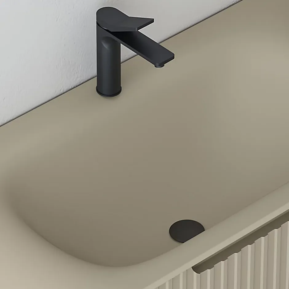 Jindoli Meuble de salle de bain avec vasque 80 cm amande Aquavenus* Meuble Vasque