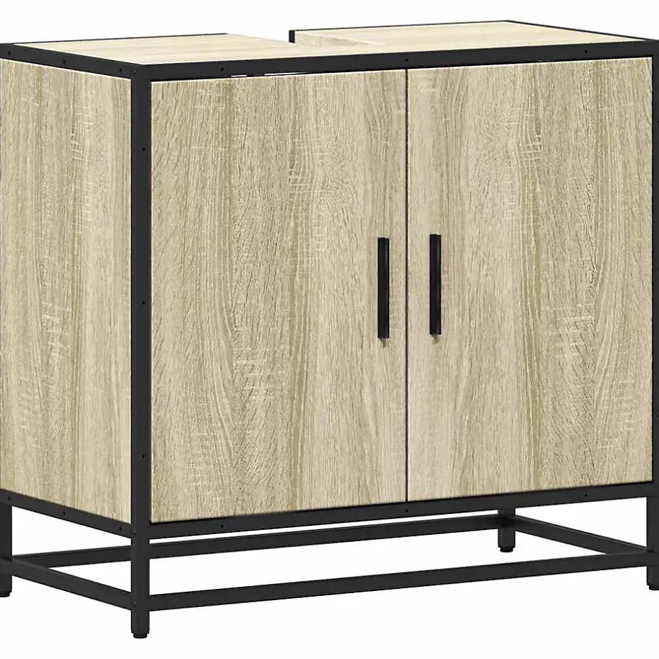 Vidaxl Meuble de salle de bain avec lavabo Chêne Sonoma 65 x 33 x 60 cm Bois d'ingénierie* Meuble Wc