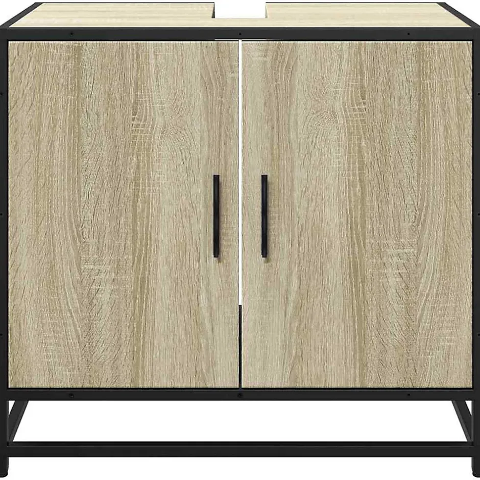 Vidaxl Meuble de salle de bain avec lavabo Chêne Sonoma 65 x 33 x 60 cm Bois d'ingénierie* Meuble Wc