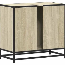 Vidaxl Meuble de salle de bain avec lavabo Chêne Sonoma 65 x 33 x 60 cm Bois d'ingénierie* Meuble Wc