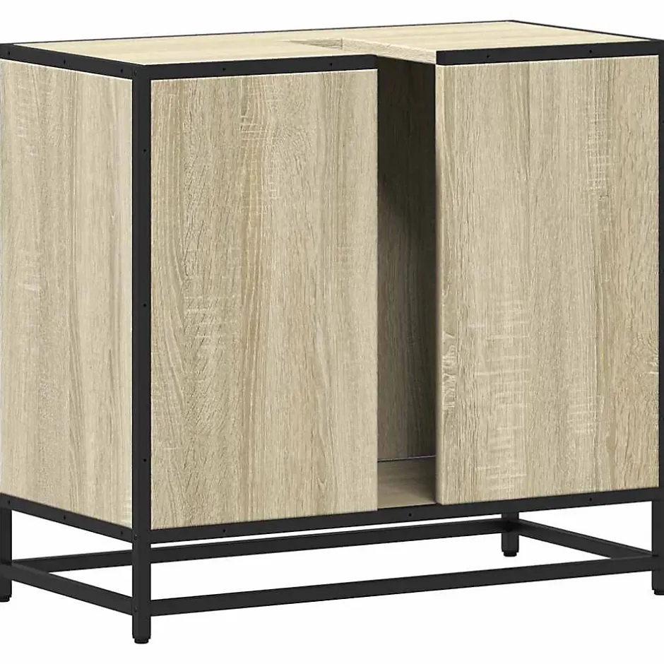 Vidaxl Meuble de salle de bain avec lavabo Chêne Sonoma 65 x 33 x 60 cm Bois d'ingénierie* Meuble Wc
