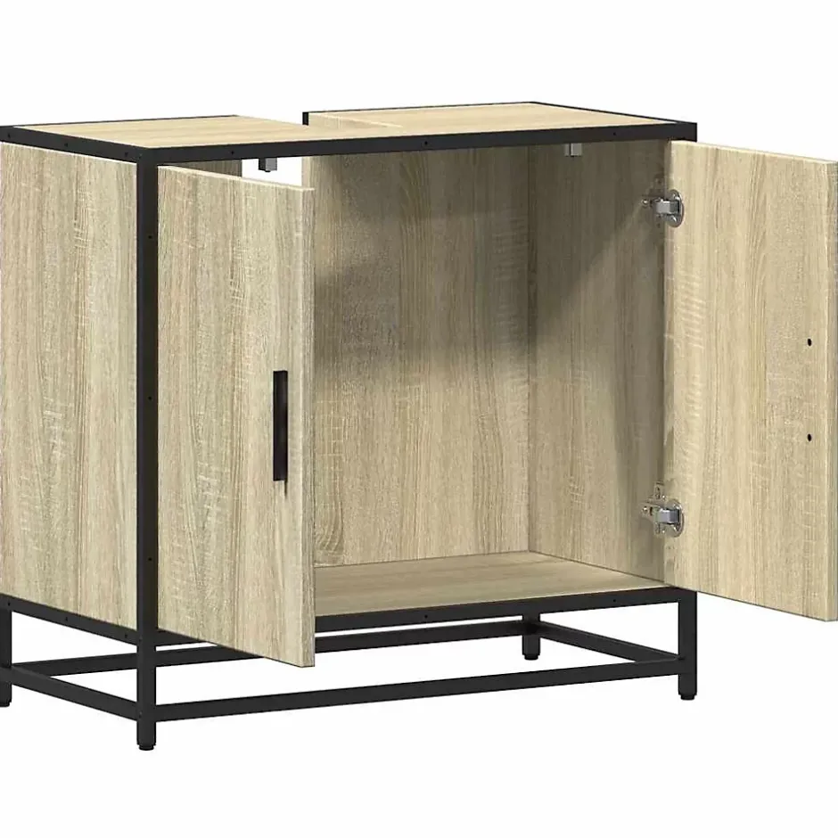 Vidaxl Meuble de salle de bain avec lavabo Chêne Sonoma 65 x 33 x 60 cm Bois d'ingénierie* Meuble Wc