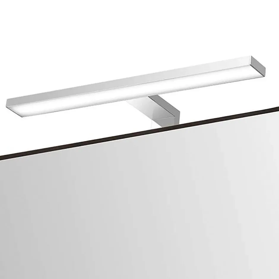 Kibath Meuble de salle de bain avec vasque, miroir et applique LED BOREAL 100x45 cm finition Bleu Océan mat 2 tiroirs suspendus* Ensemble Meuble De Salle De Bains
