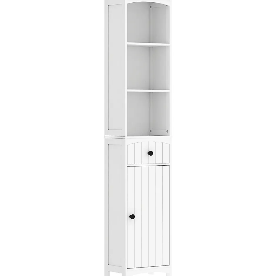 ProximaX Meuble de salle de bain, armoire haute à 3 étagères et 1 tiroir, étagère de salle de bain, meuble de salle de bain, blanc* Meuble Wc