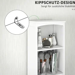 ProximaX Meuble de salle de bain, armoire haute à 3 étagères et 1 tiroir, étagère de salle de bain, meuble de salle de bain, blanc* Meuble Wc