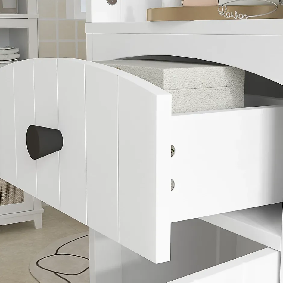 ProximaX Meuble de salle de bain, armoire haute à 3 étagères et 1 tiroir, étagère de salle de bain, meuble de salle de bain, blanc* Meuble Wc