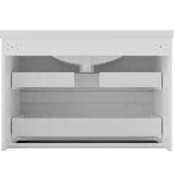 AICA Sanitaire Meuble de salle de bain blanc 80cm, suspendu avec 2 tiroirs* Meuble Sous-Vasque