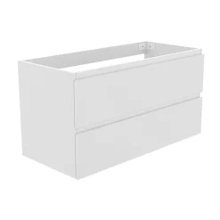 AICA Sanitaire Meuble de salle de bain blanc 100cm, suspendu avec 2 tiroirs