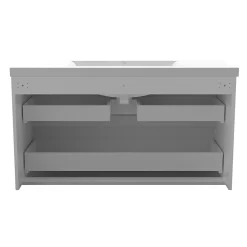 AICA Sanitaire Meuble de salle de bain blanc 100cm, suspendu avec 2 tiroirs