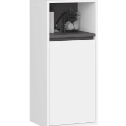 3xE Living Meuble de salle de bain, blanc/gris graphite, 35 x 80 x 30 cm* Armoire De Salle De Bains