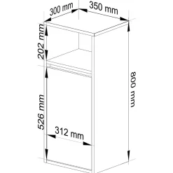3xE Living Meuble de salle de bain, blanc/gris graphite, 35 x 80 x 30 cm* Armoire De Salle De Bains