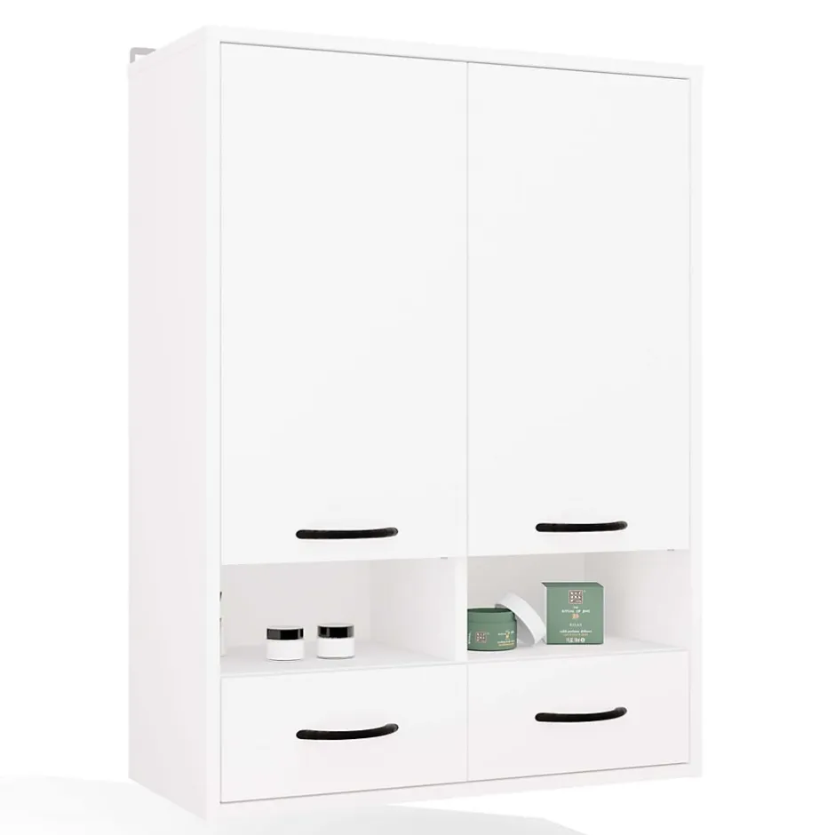 3xE Living Meuble de salle de bain, blanc, 66 x 67 x 30 cm* Etagère Salle De Bains