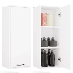 3xE Living Meuble de salle de bain, blanc, 35 x 67 x 30 cm* Etagère Salle De Bains