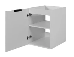3xE Living Meuble de salle de bain, Blanc + poignée noire, 40 x 57 x 46 cm