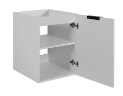 3xE Living Meuble de salle de bain, Blanc + poignée noire, 40 x 57 x 46 cm