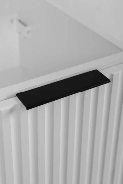 3xE Living Meuble de salle de bain, Blanc + poignée noire, 40 x 57 x 46 cm