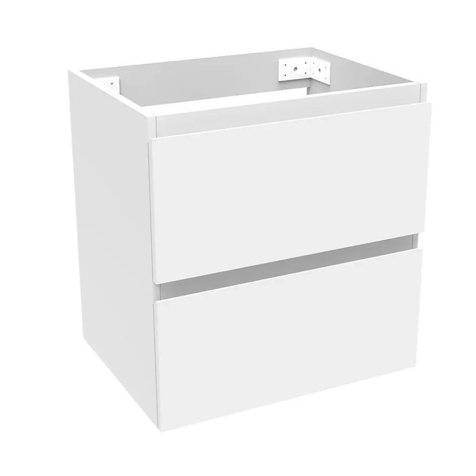 AICA Sanitaire Meuble de salle de bain blanc 50cm, suspendu avec 2 tiroirs* Meuble Sous-Vasque