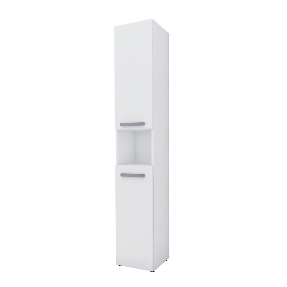 3xE Living Meuble de salle de bain, blanc mat, blanc brillant, 30 x 174 x 30 cm* Armoire De Salle De Bains