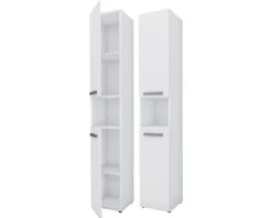 3xE Living Meuble de salle de bain, blanc mat, blanc brillant, 30 x 174 x 30 cm* Armoire De Salle De Bains