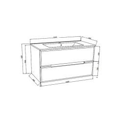 Kiamami Valentina Meuble De Salle De Bain Bleu Mat Et Chêne Naturel 100 Cm - Magnolia