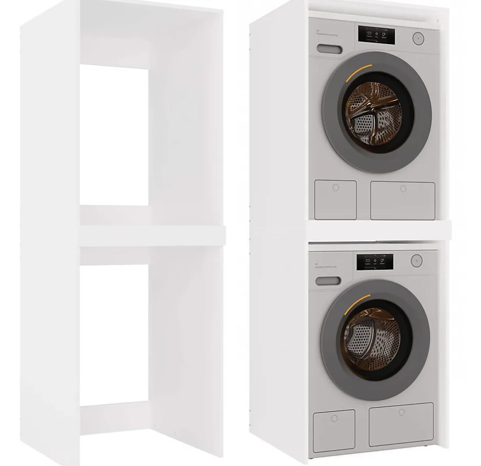 3xE Living Meuble de salle de bain, blanc, 64 x 180 x 64 cm