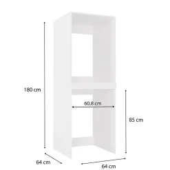 3xE Living Meuble de salle de bain, blanc, 64 x 180 x 64 cm
