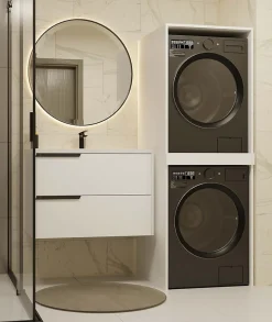 3xE Living Meuble de salle de bain, blanc, 64 x 180 x 64 cm