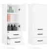 3xE Living Meuble de salle de bain, blanc, 35 x 67 x 30 cm
