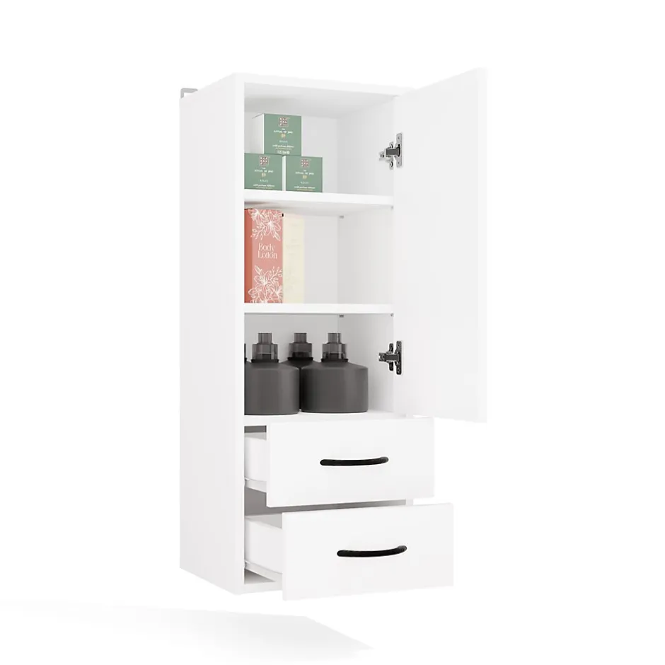3xE Living Meuble de salle de bain, blanc, 35 x 67 x 30 cm