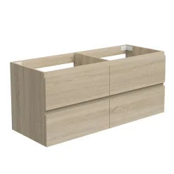 AICA Sanitaire Meuble de salle de bain chêne 120cm, suspendu avec 4 tiroirs