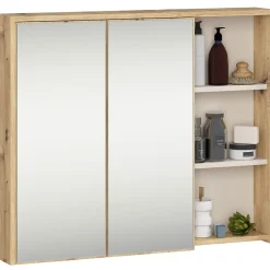 3xE Living Meuble de salle de bain, chêne artisanal/cachemire, 90 x 75 x 15 cm