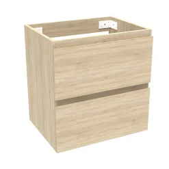 AICA Sanitaire Meuble de salle de bain chêne 50cm, suspendu avec 2 tiroirs* Meuble Sous-Vasque