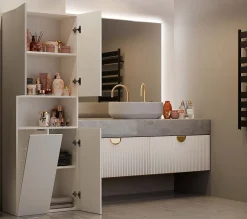 3xE Living Meuble de salle de bain, cachemire, 60 x 30 x 174 cm* Armoire De Salle De Bains