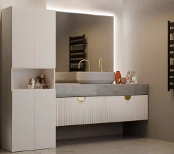 3xE Living Meuble de salle de bain, cachemire, 60 x 30 x 174 cm* Armoire De Salle De Bains