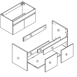 AICA Sanitaire Meuble de salle de bain 80cm à double porte, suspendu, Chêne* Meuble Sous-Vasque