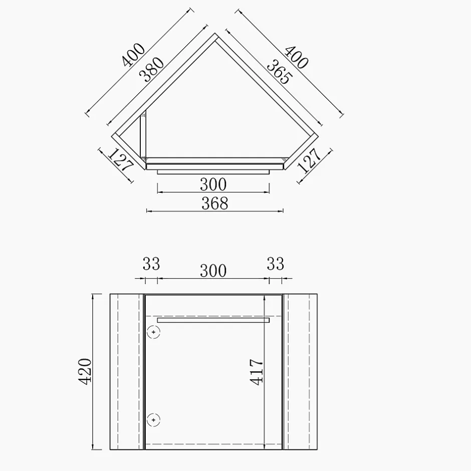 AICA Sanitaire Meuble de salle de bain 40cm avec tiroir, meuble d'angle suspendu Anthracite