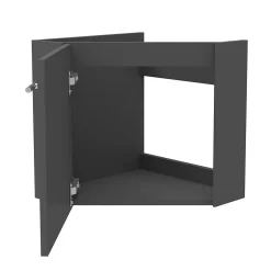 AICA Sanitaire Meuble de salle de bain 40cm avec tiroir, meuble d'angle suspendu Anthracite