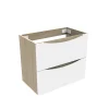 AICA Sanitaire Meuble de salle de bain 60cm avec 2 tiroirs, suspendu Blanc + Chêne