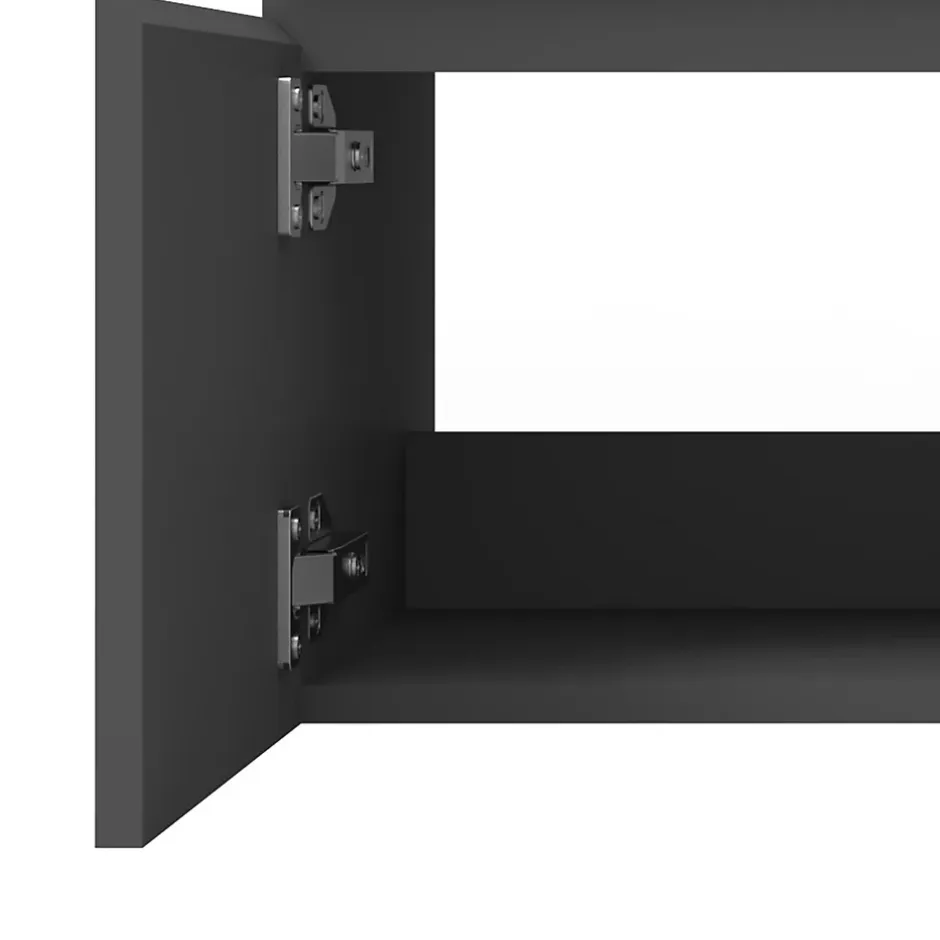 AICA Sanitaire Meuble de salle de bain 60cm à double porte, suspendu, Anthracite* Meuble Sous-Vasque
