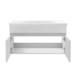AICA Sanitaire Meuble de salle de bain 80cm à double porte, suspendu, blanc