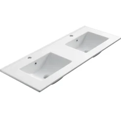Cosyneo Meuble de salle de bain 120cm double vasque - 6 tiroirs - sans miroir - TIRIS 3C - cambrian (chêne)* Meuble Vasque