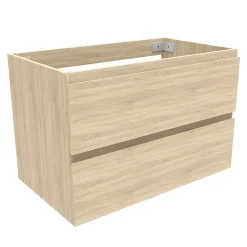AICA Sanitaire Meuble de salle de bain chêne 80cm, suspendu avec 2 tiroirs* Meuble Sous-Vasque