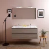 Kiamami Valentina Meuble De Salle De Bain 120Cm Lion Elm Avec Double Vasque Et Miroir 120X60 Berlin* Ensemble Meuble De Salle De Bains