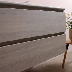 Kiamami Valentina Meuble De Salle De Bain 120Cm Lion Elm Avec Double Vasque Et Miroir 120X60 Berlin* Ensemble Meuble De Salle De Bains