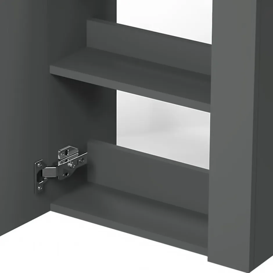 AICA Sanitaire Meuble de salle de bain 44cm avec 2 compartiments, suspendu, Anthracite* Meuble Sous-Vasque
