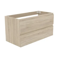 AICA Sanitaire Meuble de salle de bain chêne 100cm, suspendu avec 2 tiroirs* Meuble Sous-Vasque