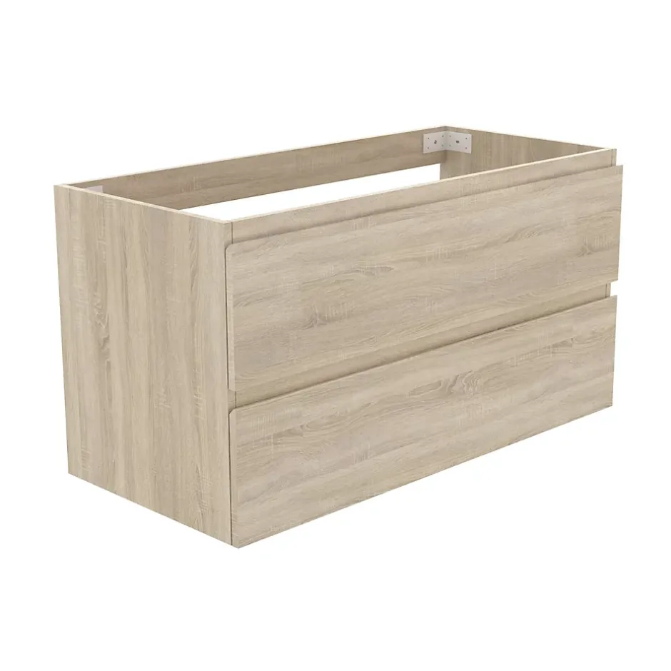 AICA Sanitaire Meuble de salle de bain chêne 100cm, suspendu avec 2 tiroirs* Meuble Sous-Vasque