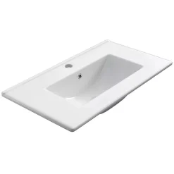 Cosyneo Meuble de salle de bain 60cm sur pieds avec simple vasque - sans miroir - porte et tiroirs - cambrian (chêne clair) - HARO* Meuble Vasque