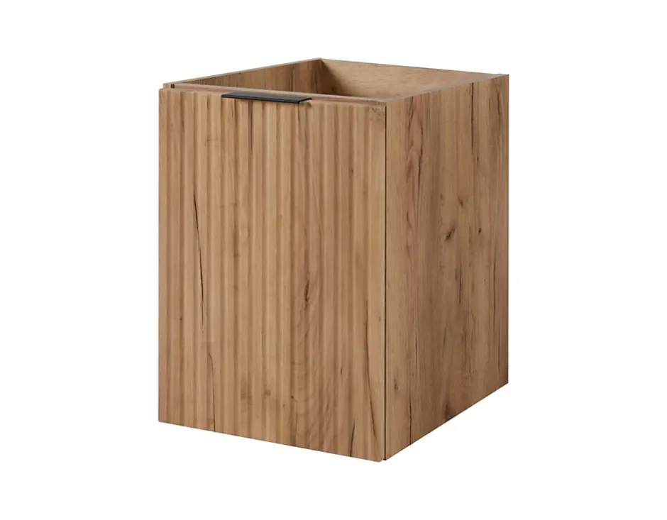 3xE Living Meuble de salle de bain, Chêne Craft + poignée noire, 40 x 57 x 46 cm* Lave-Mains